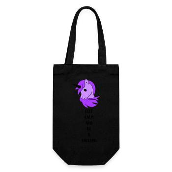 unicorn keep calm - Gift Bag for Bottles - black - Front