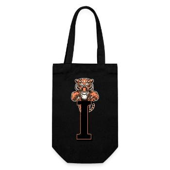 Letter i tiger - gift idea - Gift Bag for Bottles - black - Front