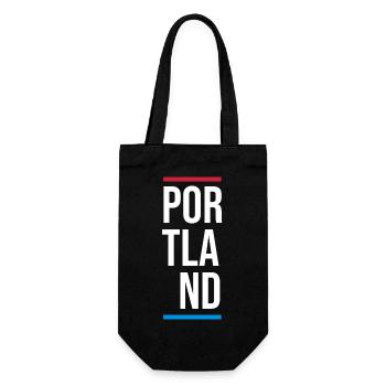 Portland USA City Vertical Wordmark - Gift Bag for Bottles - black - Front