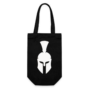 Spartanischer Helm Minimalismus - Geschenkbeutel für Flaschen - Schwarz - Vorne