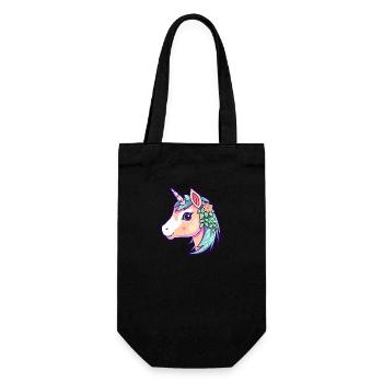 Cute Floral Unicorn - Gift Bag for Bottles - black - Front