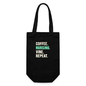 Krankenschwester Frühschicht-Kaffee OP Pflege - Geschenkbeutel für Flaschen - Schwarz - Vorne