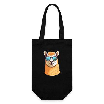 Alpaca with sunglasses - Gift Bag for Bottles - black - Front