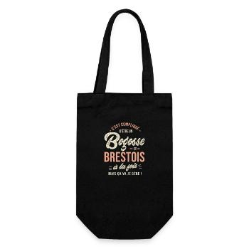 Brestois Bogosse Cadeau brest Bretagne breton - Sac à bouteille - noir - Devant