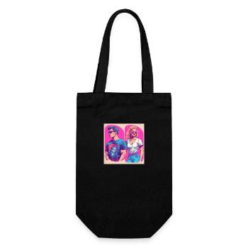 Man and woman of the 90s - Gift Bag for Bottles - black - Front