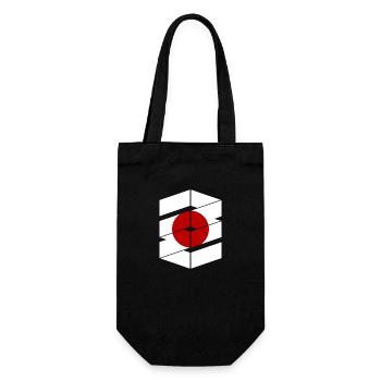 Japan Flagge Used Look Nihon Japanische Fahne - Geschenkbeutel für Flaschen - Schwarz - Vorne