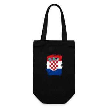 Kroatien Flagge Adria Zagreb Kroatische Fahne - Geschenkbeutel für Flaschen - Schwarz - Vorne
