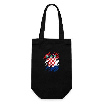 Kroatien Flagge Adria Zagreb Kroatische Fahne - Geschenkbeutel für Flaschen - Schwarz - Vorne