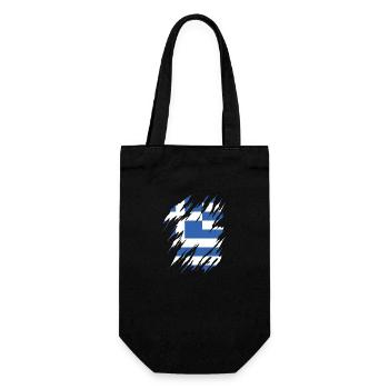 Greece Flag Hellas Athens Greek Flag - Gift Bag for Bottles - black - Front
