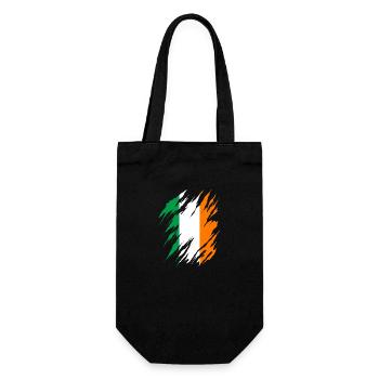 Irland Flagge Vintage Irische Fahne Dublin - Geschenkbeutel für Flaschen - Schwarz - Vorne