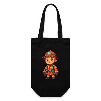 Hero in red the firefighter - Gift Bag for Bottles - black - Front