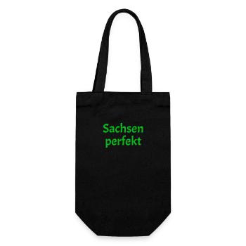 Sachsen perfekt - Geschenkbeutel für Flaschen - Schwarz - Vorne