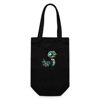 Pfau Vogel Halloween Zombie - Geschenkbeutel für Flaschen - Schwarz - Vorne