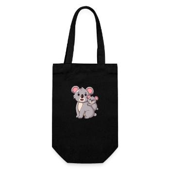 glücklicher Koalabär Koala - Geschenkbeutel für Flaschen - Schwarz - Vorne