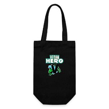 VEGAN HERO - Geschenkbeutel für Flaschen - Schwarz - Vorne