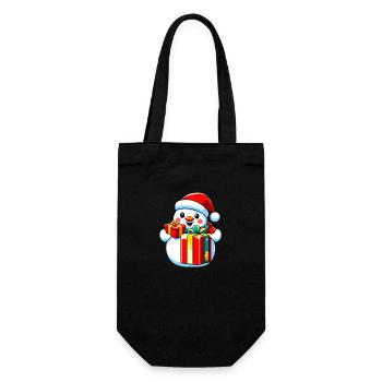 snowman with gifts - Geschenkbeutel für Flaschen - Schwarz - Vorne
