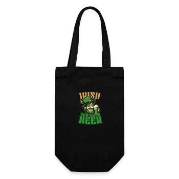 Irish you were Beer - Funny Irish St. Patricks Day - Geschenkbeutel für Flaschen - Schwarz - Vorne