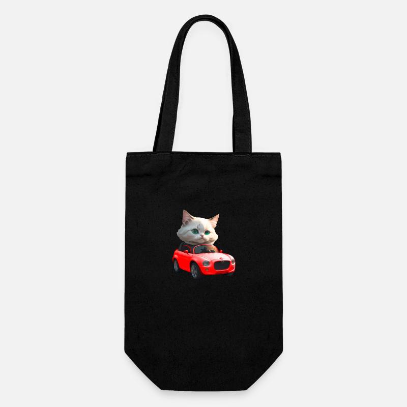 Katze fährt Cabrio - Geschenkbeutel für Flaschen - Schwarz