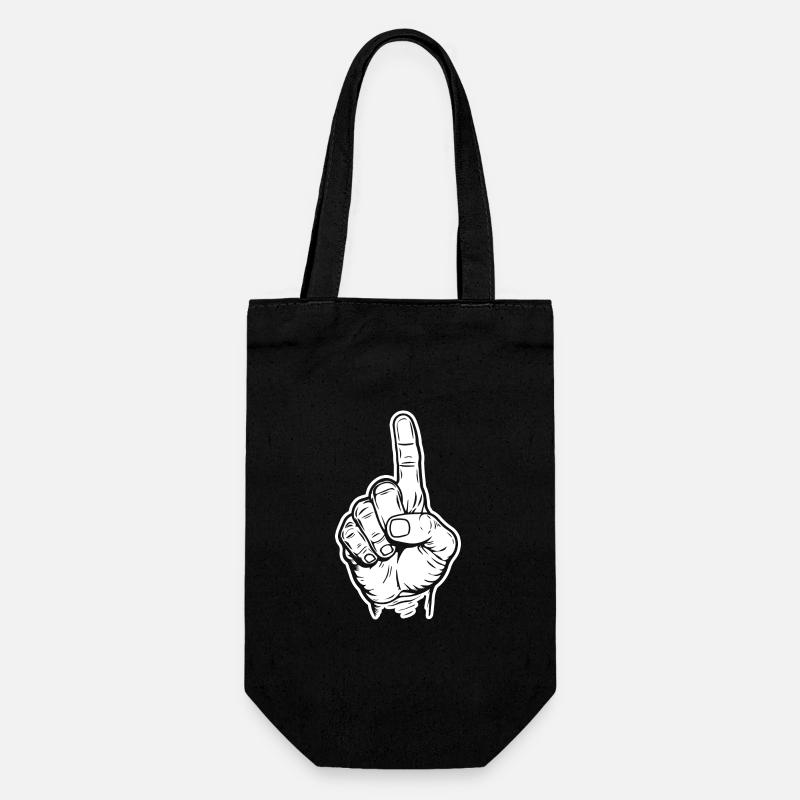 Zeigefinger - Geschenkbeutel für Flaschen - Schwarz