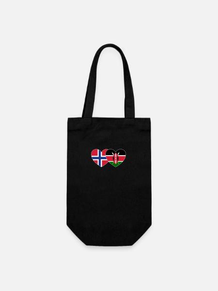 Norwegen Kenia Flagge Herz - Geschenkbeutel für Flaschen - Schwarz