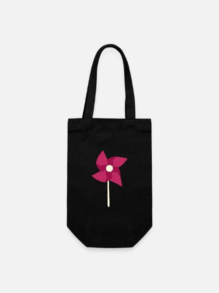 Windrad Windräder - Geschenkbeutel für Flaschen - Schwarz