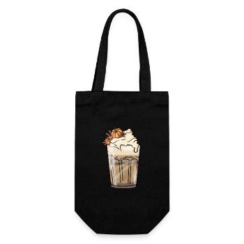 Kürbis Latte Macchiato - Latte à la citrouille et aux épices - Sac à bouteille - noir - Devant