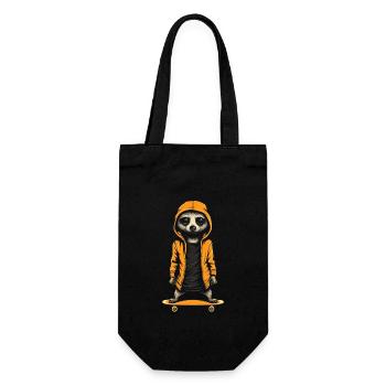 Meerkat skating on skateboard - Gift Bag for Bottles - black - Front