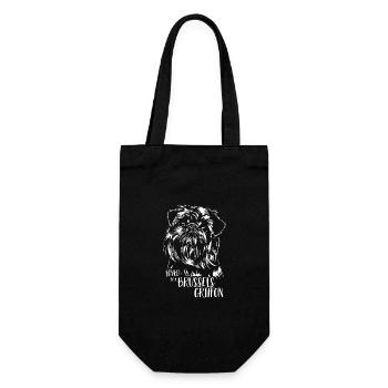 Loved by a Brussels Griffon Dogs Dwarf Griffon - Gift Bag for Bottles - black - Front