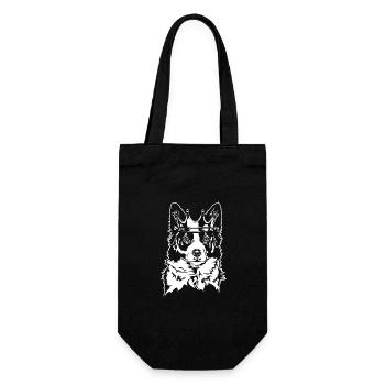 Border Collie Crown Dog Dogs Wilsigns - Sac à bouteille - noir - Devant