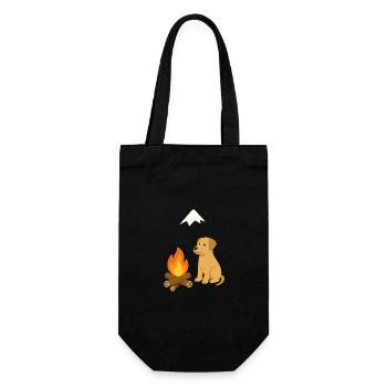 The magic of the campfire in the open air - Gift Bag for Bottles - black - Front