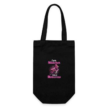 Motocross Motorradfahrerin Bikerin Motorrad - Geschenkbeutel für Flaschen - Schwarz - Vorne