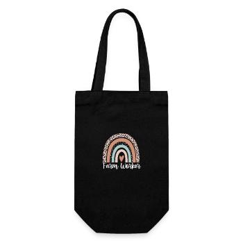 Farm Worker Rainbow Leopard Funny Farm Worker - Gift Bag for Bottles - black - Front