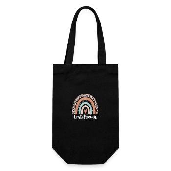 Obstetrician Rainbow Leopard Funny Obstetrician - Gift Bag for Bottles - black - Front