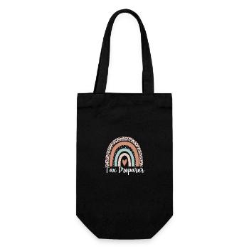 Tax Preparer Rainbow Leopard Funny Tax Preparer - Gift Bag for Bottles - black - Front
