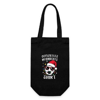 Lustiger Fußball Spruch Weihnachten Advent Fest - Geschenkbeutel für Flaschen - Schwarz - Vorne