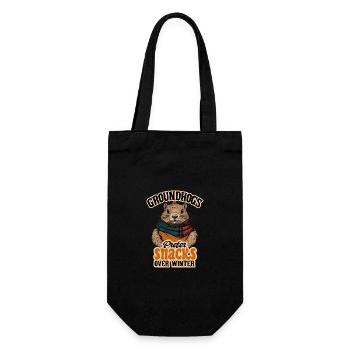 Murmeltiere bevorzugen Snacks gegenüber dem Wintervergnügen - Geschenkbeutel für Flaschen - Schwarz - Vorne