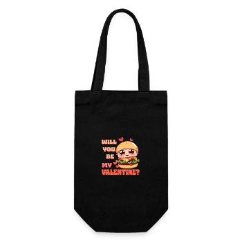 Burger - Will you be my Valentine - Gift Bag for Bottles - black - Front