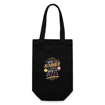 Bring On Summer And Bring On Pizza Fun Vibes - Gift Bag for Bottles - black - Front