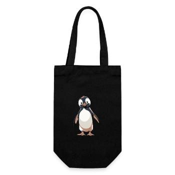 Penguin - Cute Animal Sticker - Geschenkbeutel für Flaschen - Schwarz - Vorne