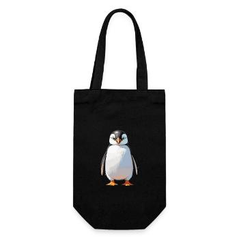 Penguin - Cute Animal Sticker - Geschenkbeutel für Flaschen - Schwarz - Vorne