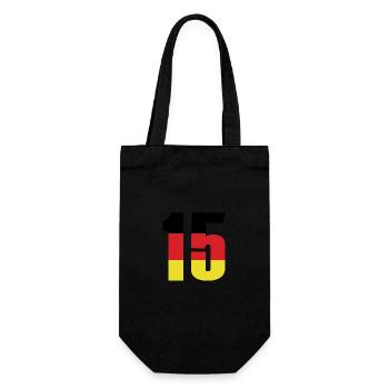 15 Zahl Deutschland Trikot - Geschenkbeutel für Flaschen - Schwarz - Vorne