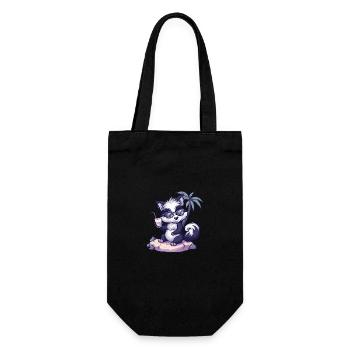 Skunk Summer Beach Comic - Gift Bag for Bottles - black - Front