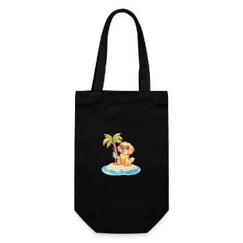 Golden Retriever Dog Summer Beach Comic - Gift Bag for Bottles - black - Front