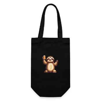 Sloth Beer Pixel - Gift Bag for Bottles - black - Front