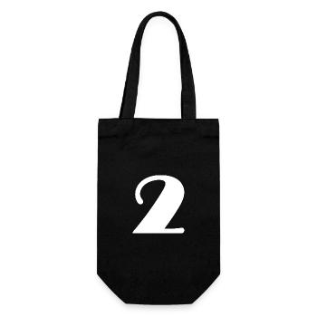 2. 2 JAHRE. 2. JUBILÄUM. GEBURTSTAG 2 JAHRE - Geschenkbeutel für Flaschen - Schwarz - Vorne