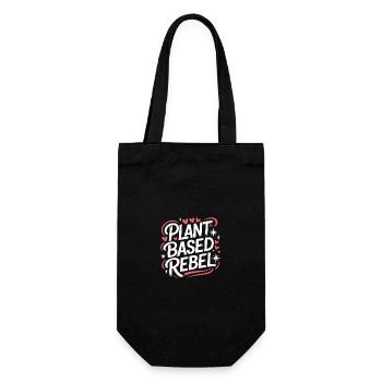 Vegetarisch Vegan Veggie Vegetarier - Geschenkbeutel für Flaschen - Schwarz - Vorne