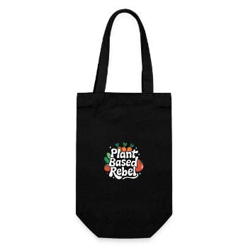 Vegetarisch Vegan Veggie Vegetarier - Geschenkbeutel für Flaschen - Schwarz - Vorne