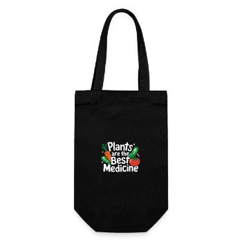 Vegetarisch Vegan Veggie Vegetarier - Geschenkbeutel für Flaschen - Schwarz - Vorne
