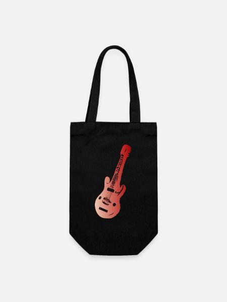 Red electric guitar - Gift Bag for Bottles - black
