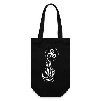 Tribal Wolf - Gift Bag for Bottles - black - Front